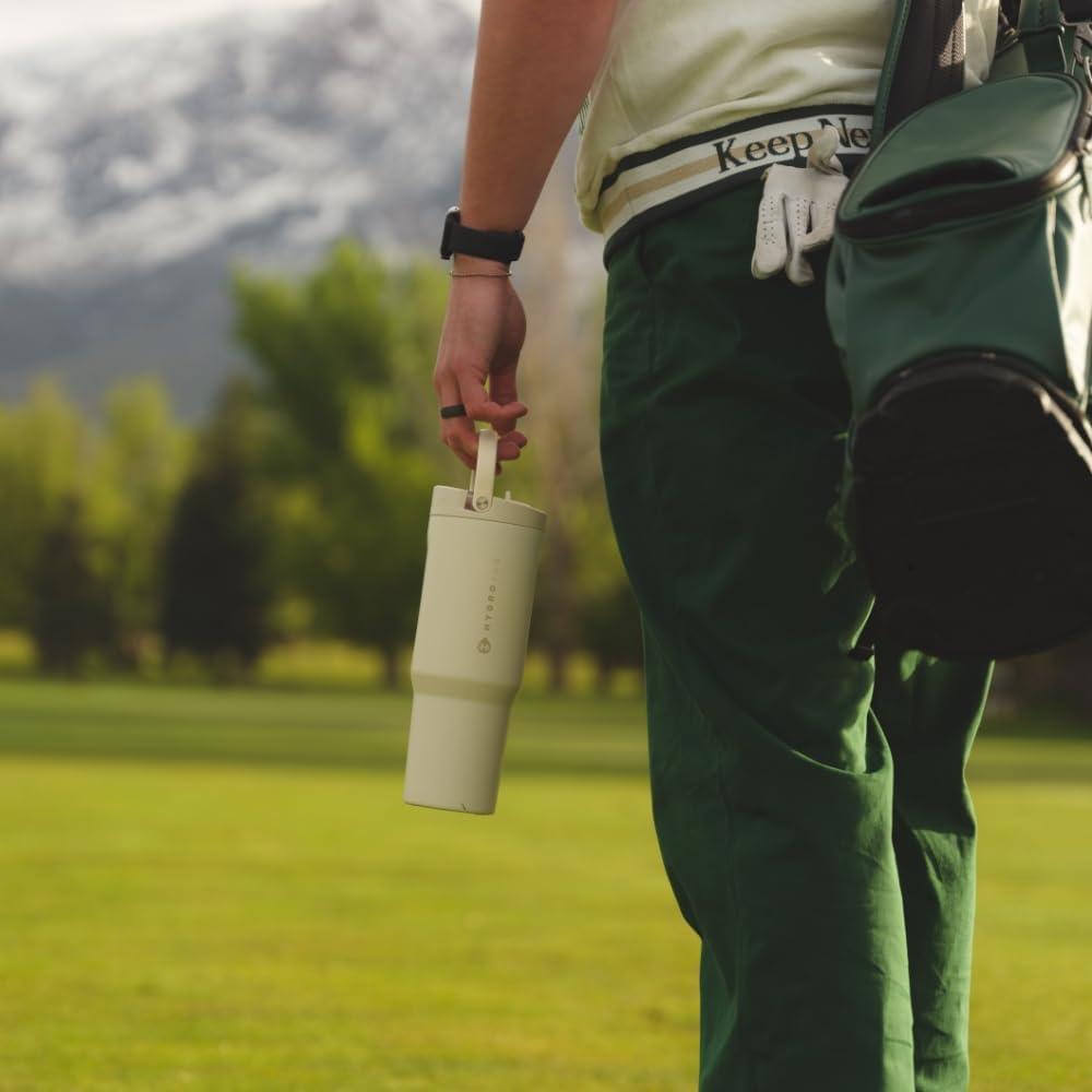 imageHydroJug Sport Stainless Steel Tumbler with Straw Vacuum Insulated 40oz Leakproof Water Bottle Ergonomic Design Reusable Dishwasher Safe Rubber Base Durable for Gym or Outdoors Alumni RedCream