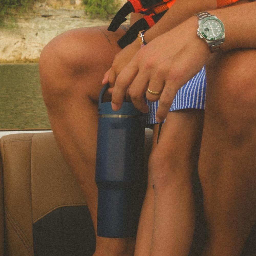 imageHydroJug Sport Stainless Steel Tumbler with Straw Vacuum Insulated 40oz Leakproof Water Bottle Ergonomic Design Reusable Dishwasher Safe Rubber Base Durable for Gym or Outdoors Alumni RedMidnight