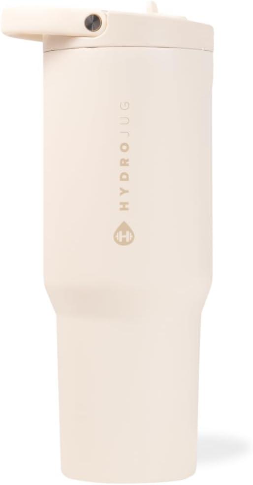 imageHydroJug Sport Stainless Steel Tumbler with Straw Vacuum Insulated 40oz Leakproof Water Bottle Ergonomic Design Reusable Dishwasher Safe Rubber Base Durable for Gym or Outdoors Alumni RedCream