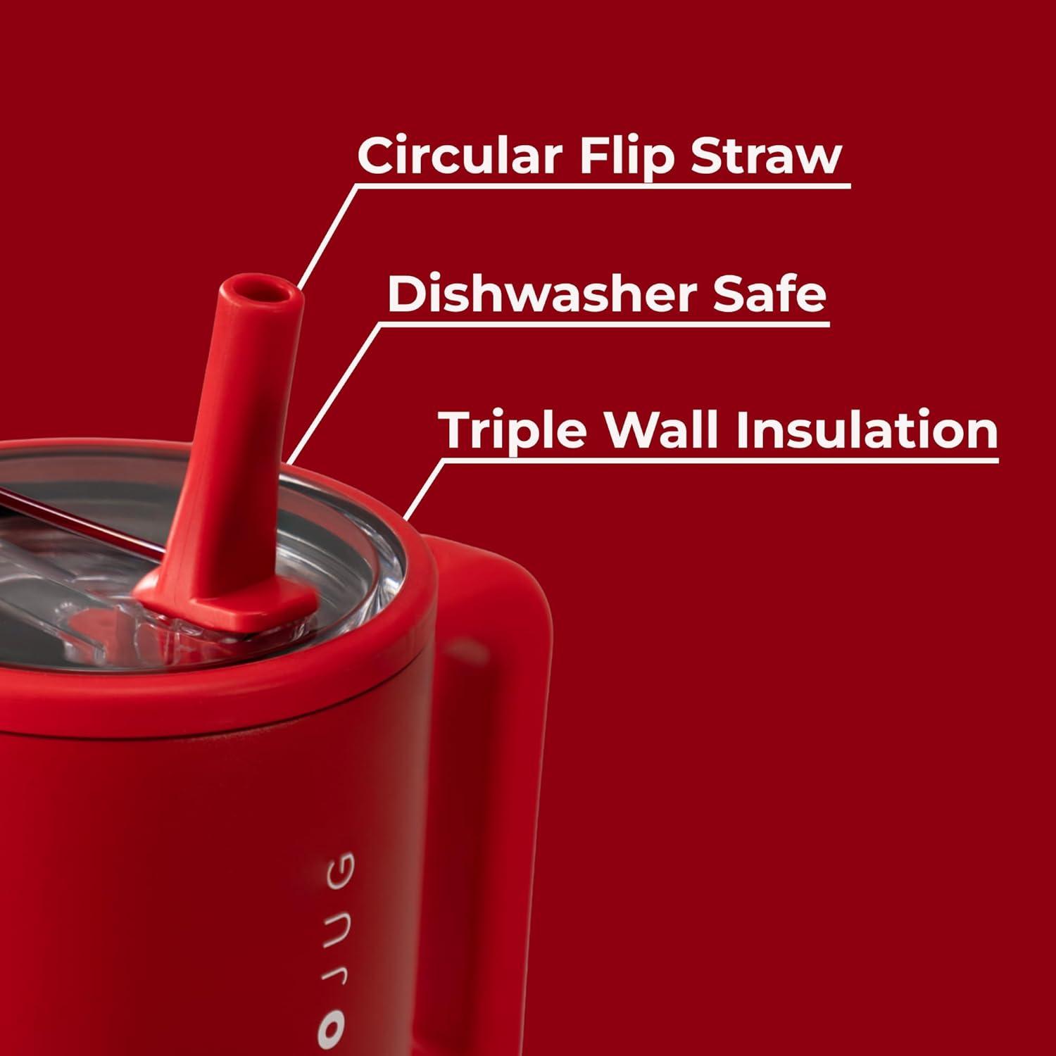 imageHydroJug Traveler 40 oz Water Bottle with Handle ampamp Flip Straw Fits in Cup Holder Leak Resistant TumblerReusable Insulated Stainless Steel ampamp Rubber Base Gifts for Women ampamp Men Alumni RedAlumni Red