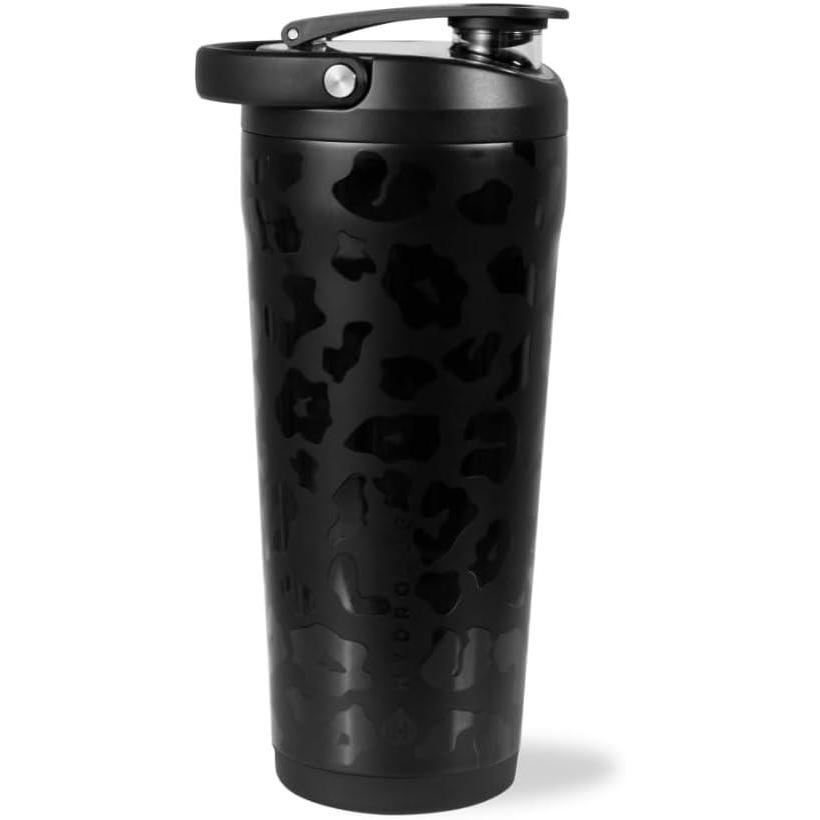 imageHydroJug 24 oz New Stainless Steel Shaker  Insulated Leakproof BPAFree with Silent Mixing Grate  No Clumps No Noise  Premium Shaker for Fitness Sports ampamp Everyday Use RodeoBlack Leopard