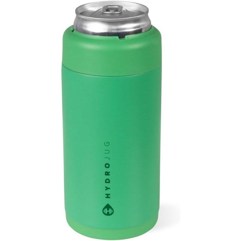 imageHydroJug Slim Can Cooler  2in1 Insulated Can Cooler Cup  Stainless Steel Slim Can Holder with NonSlip Rubber Base  ScrewTop Lid  Dishwasher Safe  12oz CamoClover