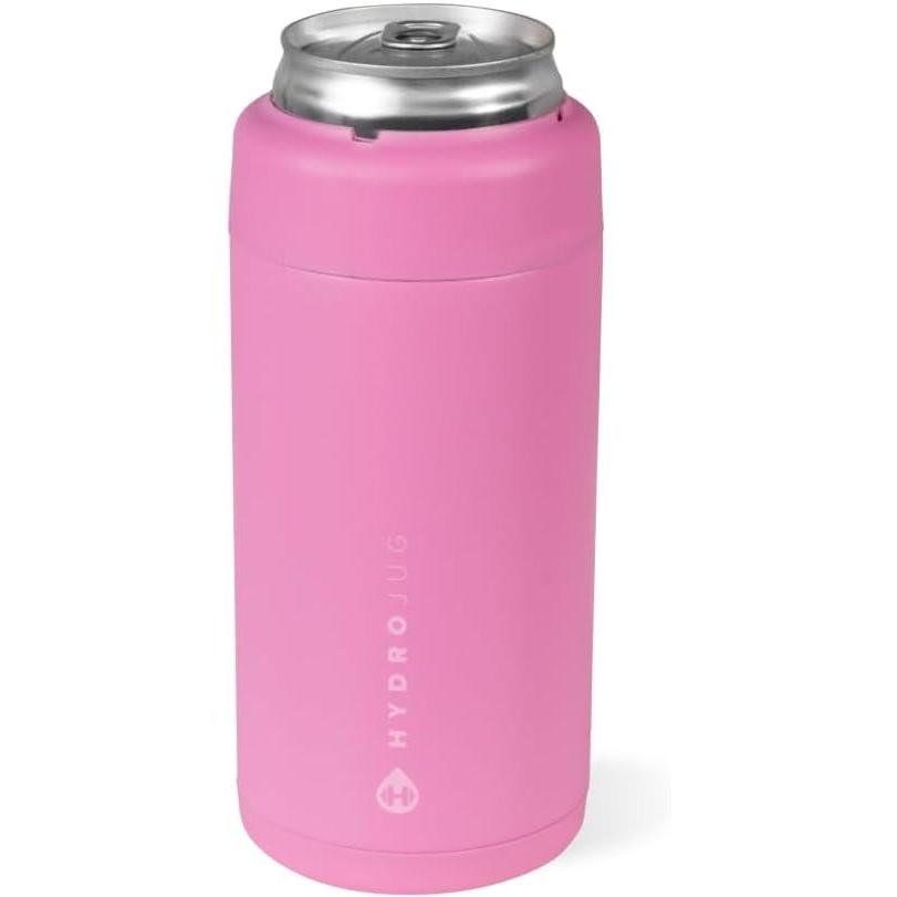 imageHydroJug Slim Can Cooler  2in1 Insulated Can Cooler Cup  Stainless Steel Slim Can Holder with NonSlip Rubber Base  ScrewTop Lid  Dishwasher Safe  12oz CamoTaffy