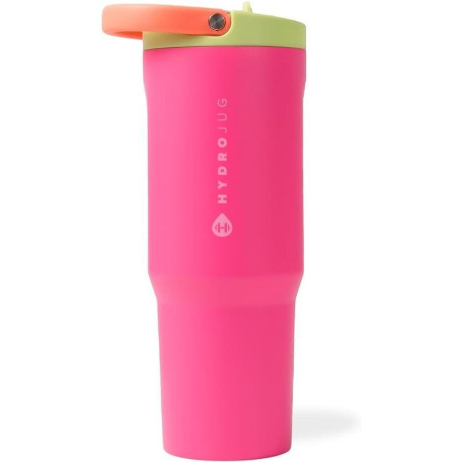 imageHydroJug Sport  Stainless Steel Tumbler with Straw Vacuum Insulated 32oz Leakproof Water Bottle Ergonomic Design Reusable Dishwasher Safe Rubber Base Durable for Gym or Outdoors Alumni RedOrchid