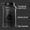 HydroJug Half Gallon Water Bottle 73oz – Refillable, Reusable Jug With Carry Handle – Leakproof Guarantee – Great For On-The-Go Hydration – Dishwasher Safe, BPA Free, White (Pro Jug V2)(Black)