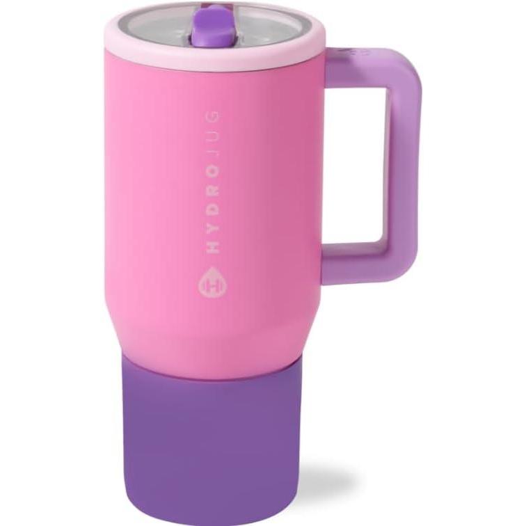 imageHydroJug Kids  20 oz Insulated Kids Water Bottle with Flip Straw ampamp Handle  LeakProof ampamp Durable  Perfect for School Sports Lunch Travel ampamp Camp Pink SandPink Sugar