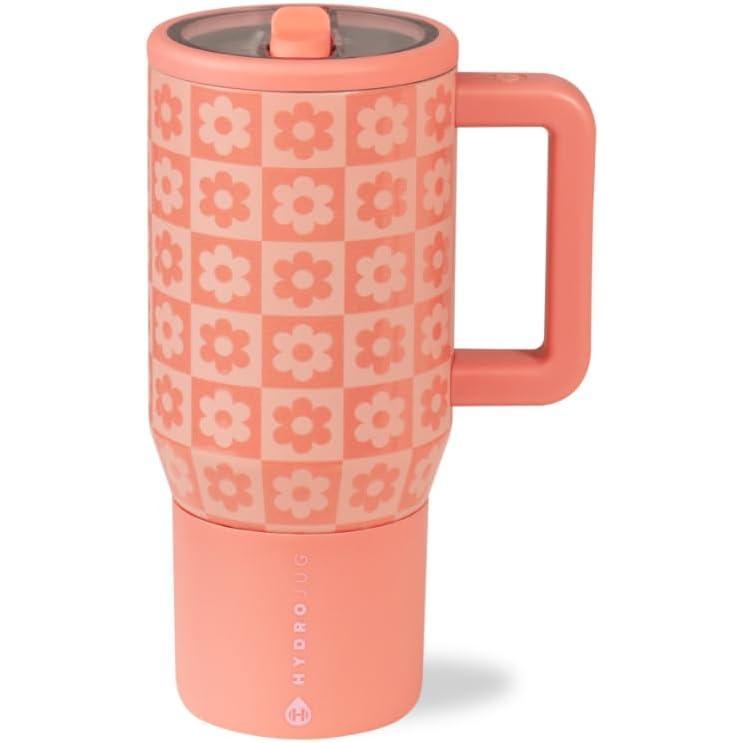 imageHydroJug Kids  20 oz Insulated Kids Water Bottle with Flip Straw ampamp Handle  LeakProof ampamp Durable  Perfect for School Sports Lunch Travel ampamp Camp Pink SandDaisy Checkers