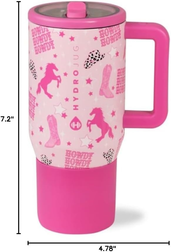 image:imageHydroJug Traveler 20oz Kids Insulated Tumbler with Handle LadybugCowgirl