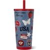 HydroJug Everyday Tumbler 14 oz, Ceramic-Lined Straw Cup, Football(American Honey)