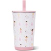HydroJug Everyday Tumbler 14 oz, Ceramic-Lined Straw Cup, Football(Ballerina)