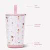 HydroJug Everyday Tumbler 14 oz, Ceramic-Lined Straw Cup, Football(Ballerina)
