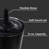 HydroJug Everyday Tumbler 14 oz, Ceramic-Lined Straw Cup, Football(Black)