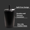 HydroJug Everyday Tumbler 14 oz, Ceramic-Lined Straw Cup, Football(Black)