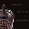 HydroJug Everyday Tumbler 14 oz, Ceramic-Lined Straw Cup, Football(Brown Leopard)