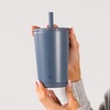 HydroJug Everyday Tumbler 14 oz, Ceramic-Lined Straw Cup, Football(Cascade)