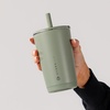 HydroJug Everyday Tumbler 14 oz, Ceramic-Lined Straw Cup, Football(Courtyard)