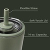 HydroJug Everyday Tumbler 14 oz, Ceramic-Lined Straw Cup, Football(Courtyard)