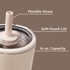 HydroJug Everyday Tumbler 14 oz, Ceramic-Lined Straw Cup, Football(Dune)