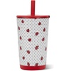 HydroJug Everyday Tumbler 14 oz, Ceramic-Lined Straw Cup, Football(Ladybug)