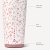 HydroJug Everyday Tumbler 14 oz, Ceramic-Lined Straw Cup, Football(Magnolia)