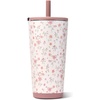 HydroJug Everyday Tumbler 14 oz, Ceramic-Lined Straw Cup, Football(Magnolia)