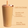 HydroJug Everyday Tumbler 14 oz, Ceramic-Lined Straw Cup, Football(Marigold)