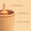 HydroJug Everyday Tumbler 14 oz, Ceramic-Lined Straw Cup, Football(Marigold)