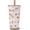 HydroJug Everyday Tumbler 14 oz, Ceramic-Lined Straw Cup, Football(Mesa)