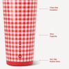 HydroJug Everyday Tumbler 14 oz, Ceramic-Lined Straw Cup, Football(Summer Picnic)