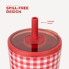HydroJug Everyday Tumbler 14 oz, Ceramic-Lined Straw Cup, Football(Summer Picnic)