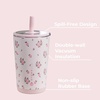 HydroJug Everyday Tumbler 14 oz, Ceramic-Lined Straw Cup, Football(Wildrose)