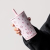 HydroJug Everyday Tumbler 14 oz, Ceramic-Lined Straw Cup, Football(Wildrose)