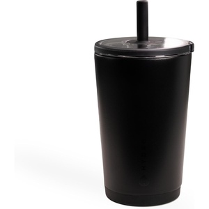 HydroJug Everyday Tumbler 14 oz, Ceramic-Lined Straw Cup, Football(Black)