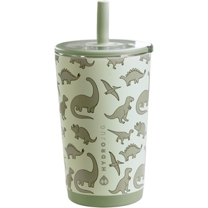 HydroJug Everyday Tumbler 14 oz, Ceramic-Lined Straw Cup, Football(Dinosaur)