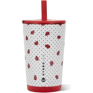 HydroJug Everyday Tumbler 14 oz, Ceramic-Lined Straw Cup, Football(Ladybug)