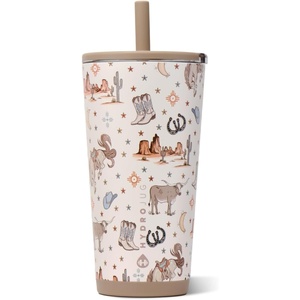 HydroJug Everyday Tumbler 14 oz, Ceramic-Lined Straw Cup, Football(Mesa)