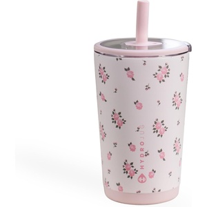 HydroJug Everyday Tumbler 14 oz, Ceramic-Lined Straw Cup, Football(Wildrose)