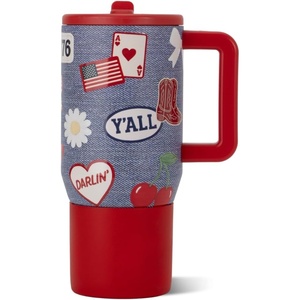 HydroJug Traveler 20oz Kids Insulated Tumbler with Handle, Ladybug(American Honey)